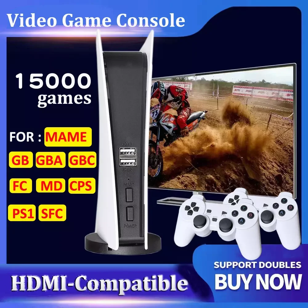 

HD Video Game Console 64G Built-in 15000 Games Retro Game Console Wireless Controller Game For PS1/GBA/SFC/MAME Kid Xmas Gift