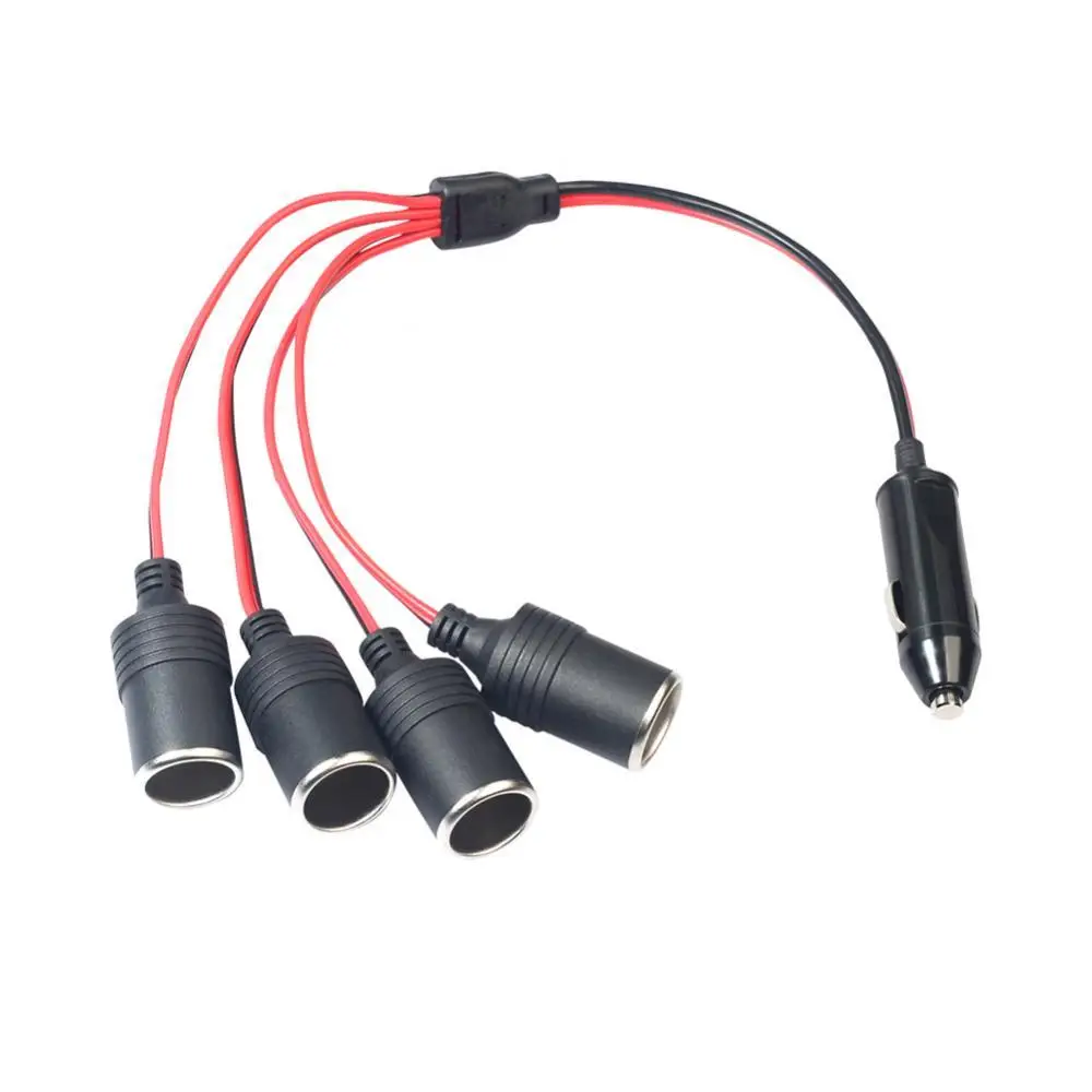 

4 Way High Power Cigarette Lighter 1 Male 3 Female Socket Car Splitter Adapter