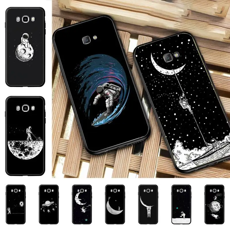 

Moon Astronaut Phone Case for Samsung J 4 5 6 7 8 prime plus 2018 2017 2016 J7 core