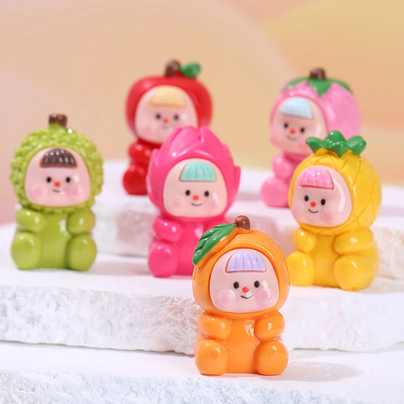 

1Pc Kawaii Fruit Strawberry Orange Durian Resin Crafts DIY Doll House Decor Accessory Home Car Miniature Figurine Art Ornaments