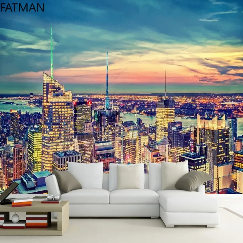 

FATMAN Custom Wallpaper for Walls 3D Beautiful Modern Urban Scenery Backdrop Murals Hotel Balcony Decoration Wall Cloth Dropship