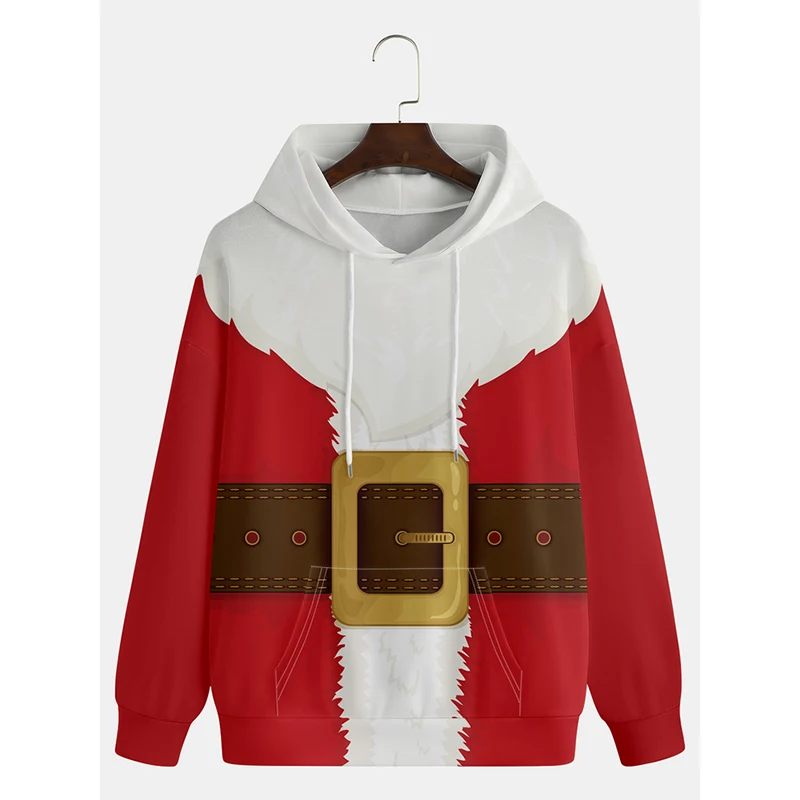 

Рождественская Повседневная модная толстовка унисекс с принтом Санты Badassdude