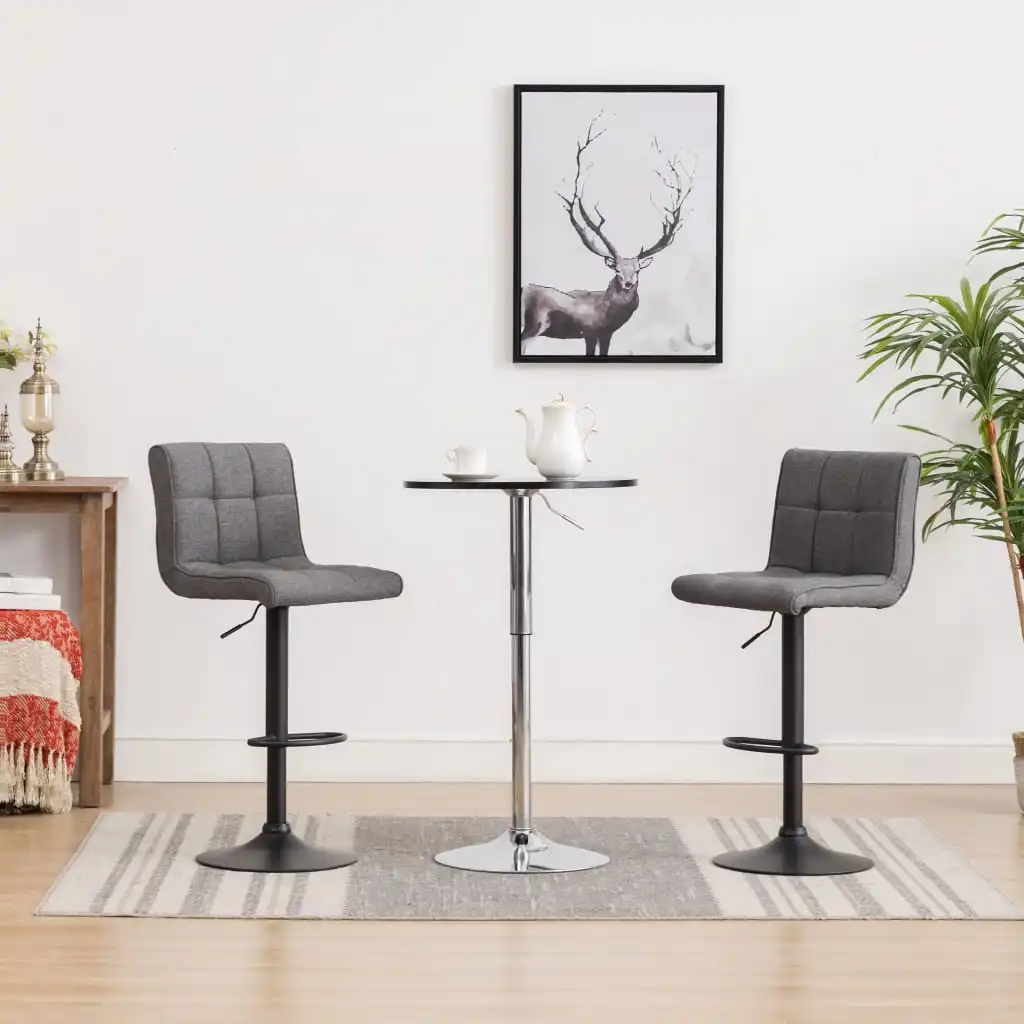 

Bar Stool Chair Counter Stools Set of 2 Kitchen Decor for Counter Dark Gray Fabric