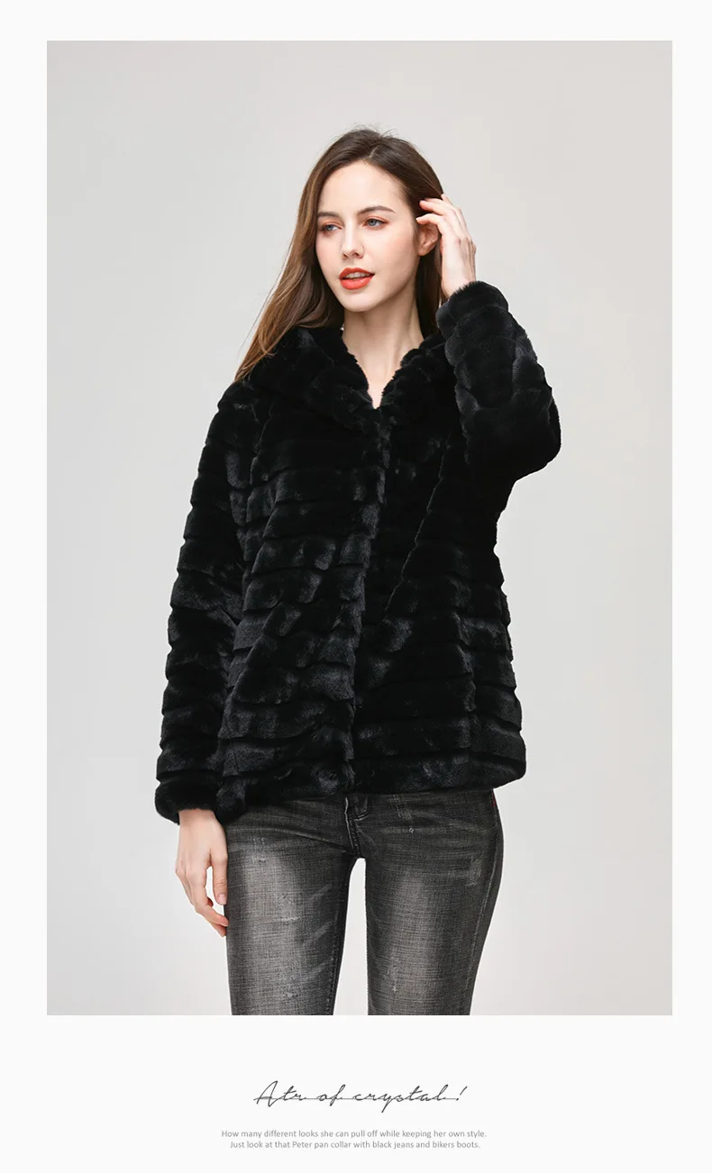 Fur Coat Women Winter Faux Fur Hooded Loose and Warm Coat for Women Winter Coat Women