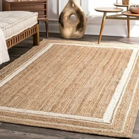 jute rug square shape 100 handmade braided 2x2 feet modern rustic look rug pure handmade floor decoration