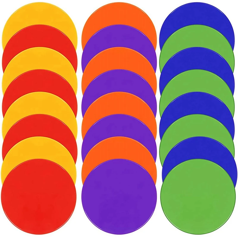 

NEW-24 Pcs 9-Inch Agility Marking Pad Football Marking Plate Flat Marking Plate For Sports Speed And Agility Training