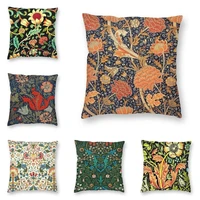 william morris orange cray floral art pillow case 45x45cm decorative textile modern cushion cover pillowcase for sofa