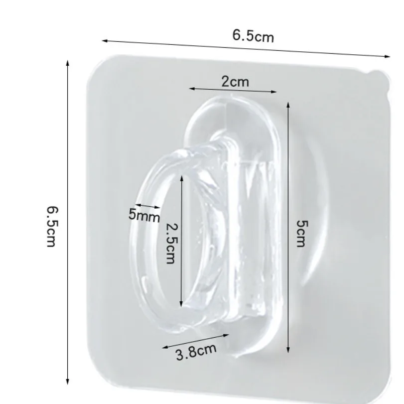 

4/6/8/10pcs Punch-Free Non-Marking Round Hook Transparent Sucker Hanger Clothes Storage Rack Kitchen Bathroom Adhesive Hook
