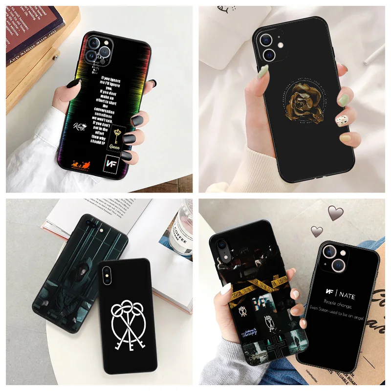 

Black Matte Anti-Drop Phone Case For iPhone 14 12 13 Pro Max 11 Mini 7 8 6 6s Plus XS X XR SE Luxury NF Rapper Cover