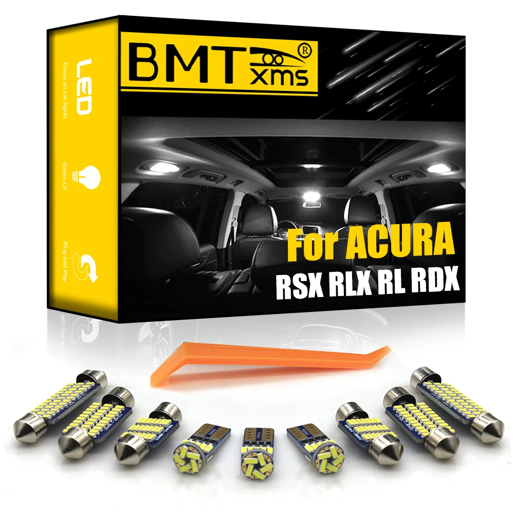 

BMTxms Canbus For Acura RSX RL RLX RDX Error Free Vehicle Auto Car LED Interior Lights Map Dome Trunk Mirror Lamp Light Bulb Kit