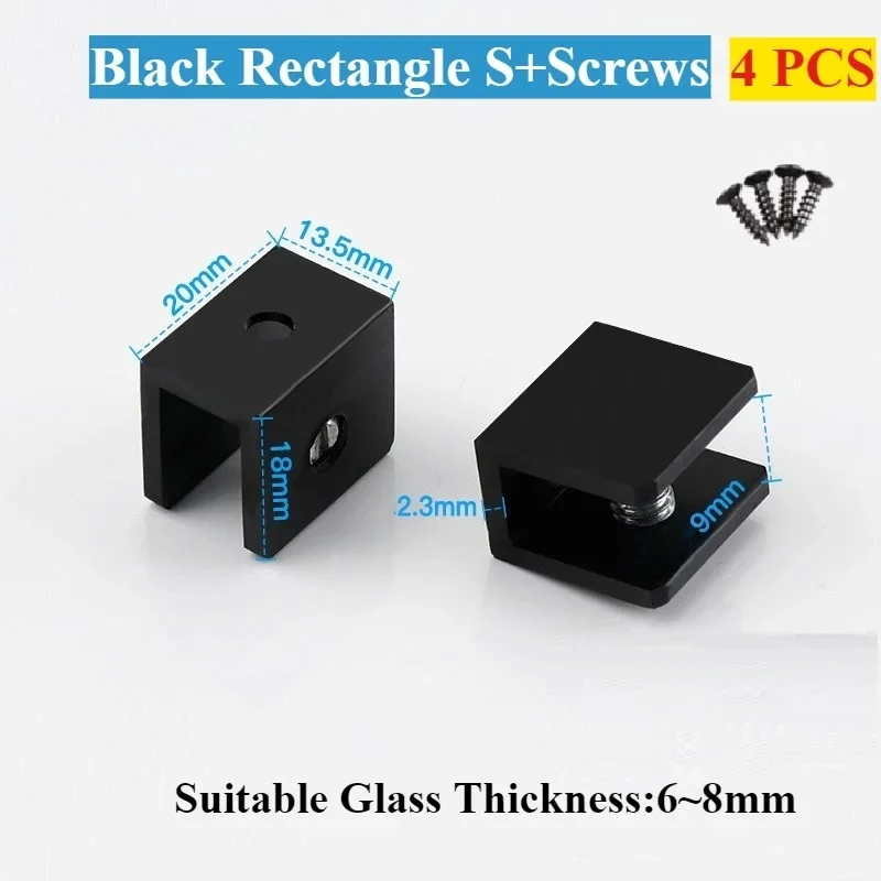 

Алюминиевые зажимы для стекла 4 шт.