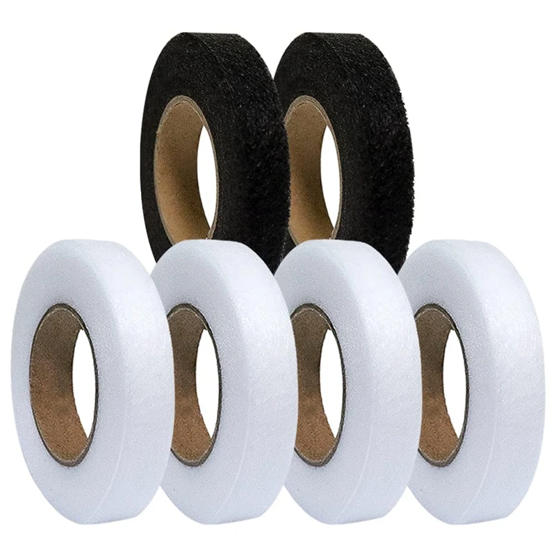

6 Rolls White Black Double Sided Sewing Accessory Adhesive Tape Cloth Apparel Fusible Interlining Iron On Melt Omentum