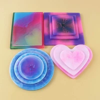 diy oval ashtray mold silicone tray coaster silicone molds for epoxy resin polygon oval desktop storage tray cup mat craft mould