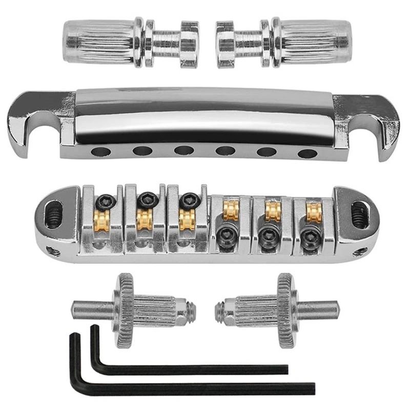 

1 комплект из 6-струнной электрогитары Tune-O-Matic Bridge и Tailpiece С стойками для электрогитары Les Paul SG LP