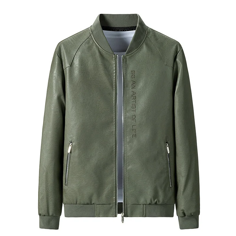 

Woodvoice Leather Jacket Mens Coats Brand Top Quality Pu Outerwear Faux Leather Men New Business Winter Plus Velvet Male Jacket