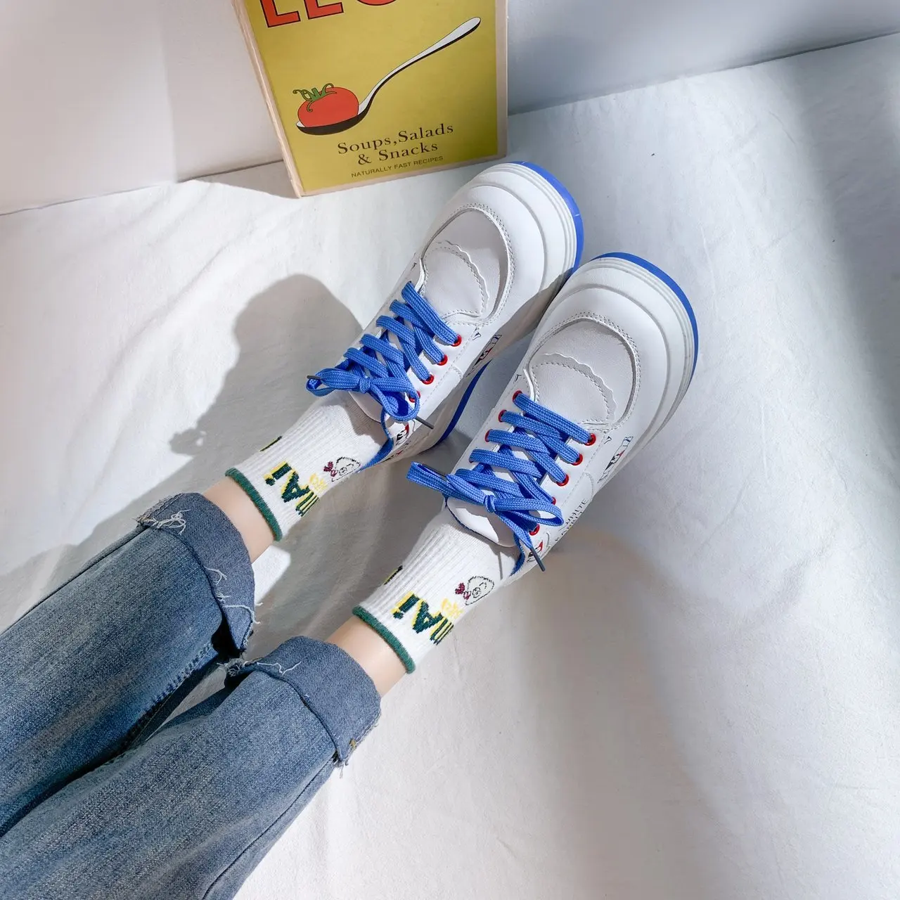 

blue cute Lolita Sneakers Korean Harajuku Style Kawaii Women Shoes Tea Party Loli Sweet Women Shoes Casual shoes