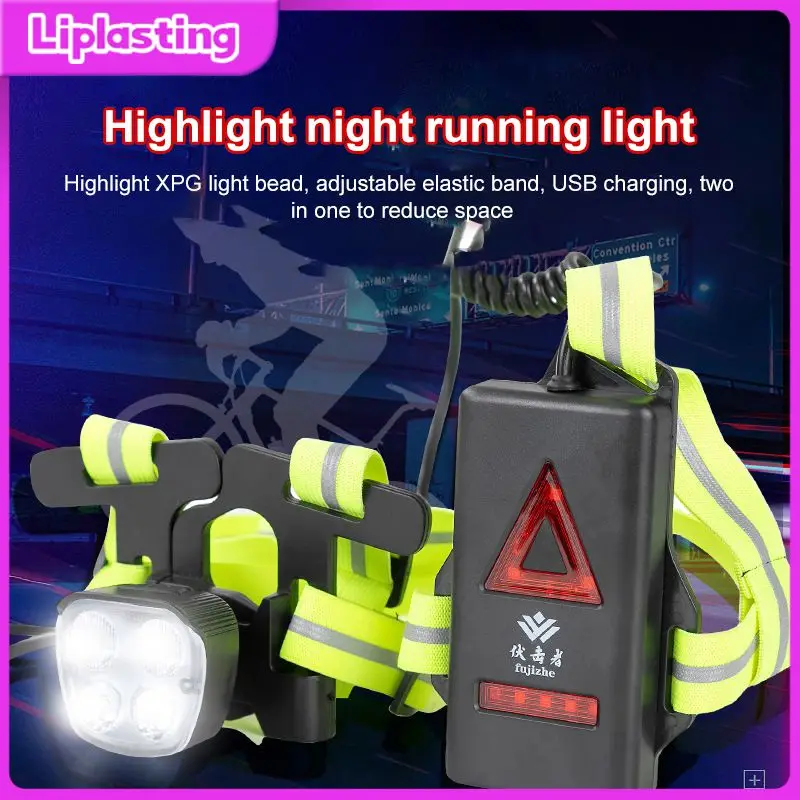 

Перезаряжаемый от USB наружный спортивный 4 светодиода для бега фонарик для ночного велоспорта рыбалки кемпинга альпинизма водонепроницаемый регулируемый безопасный светильник