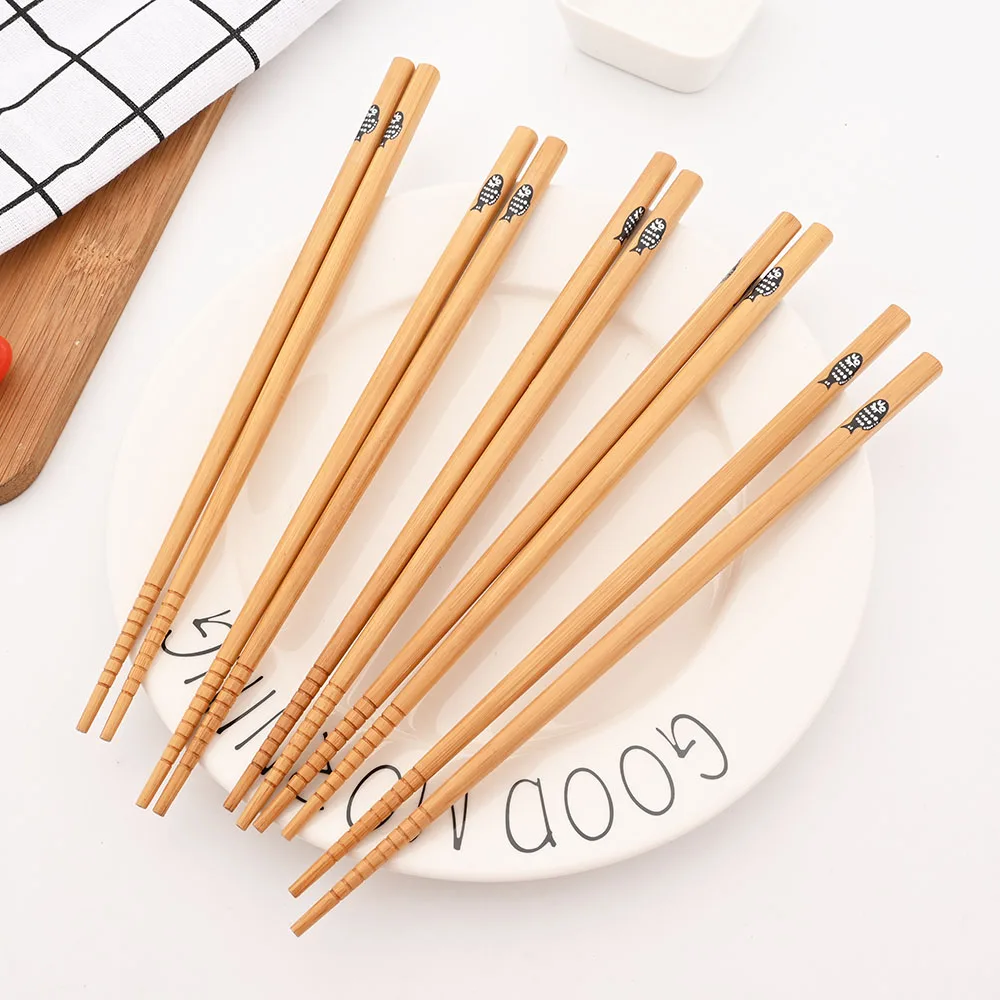 

5 пар многоразовых китайских классических деревянных планшетов, винтажные натуральные бамбуковые палочки ручной работы для суши, кухонные ...