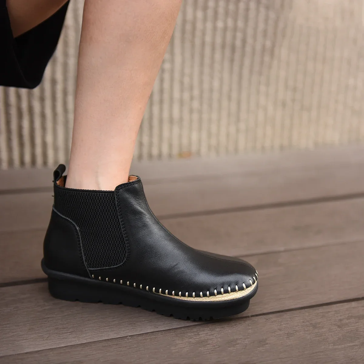 Artmu оригинальные женские ботинки челси на толстом каблуке из натуральной кожи