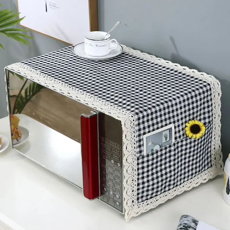

Grease Proofing Storage Bag Kitchen Accessories Double Pockets Dust Covers Microwave Cover Microwave Oven Hood