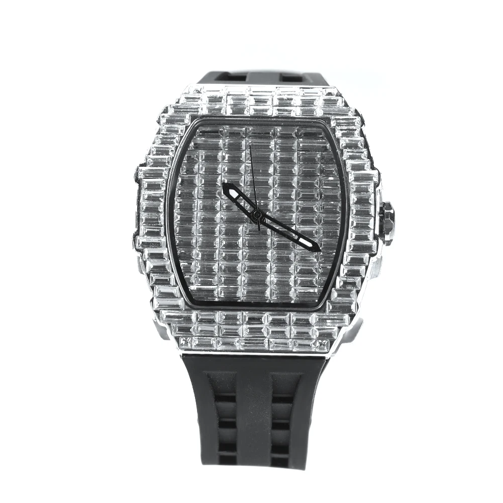 Часы наручные с квадратным циферблатом и силиконовым ремешком унисекс