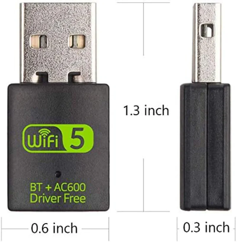 Двухдиапазонный USB Wi-Fi Bluetooth адаптер Hannord 2 в 1 600 Мбит/с 4/5 ГГц Бесплатный привод