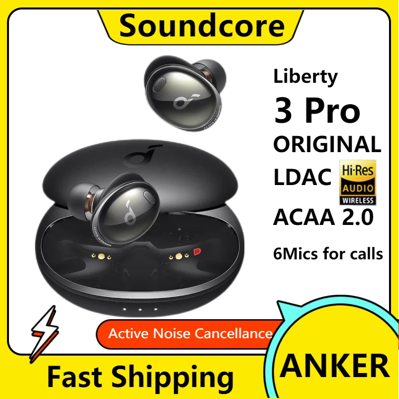 Original Soundcore Liberty 3 Pro TWS Bluetooth Earphones True Wireless Earbuds ANC with ACAA 2.0 Hi-Res Audio 6 Mics for Call