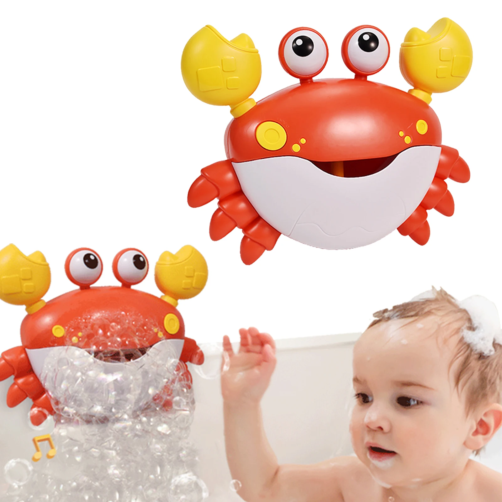 

Crab Baby Bubble Bath Toy Automatic Bubble Blower Maker For Bathtub Toys Play Children's Songs Bath Wall Toy For Toddlers