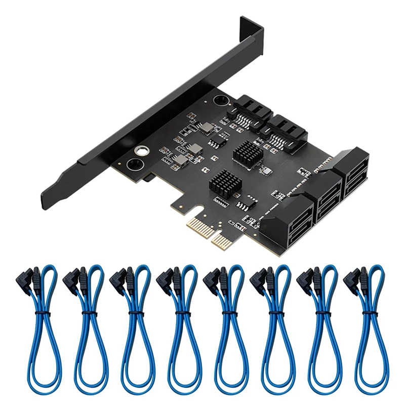 

8 Ports SATA 6Gbps to PCI Express Controller Card SATA3.0 PCIe Hard Drive Converter Expansion Adapter Board for PC