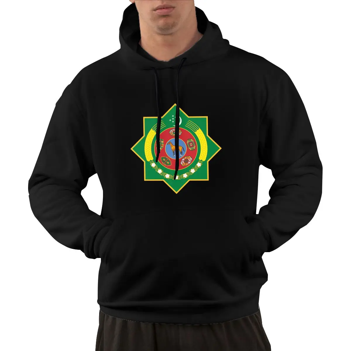 

95% хлопок эмблема флага Туркестана Теплый Зимний пуловер толстовка унисекс в стиле хип-хоп для мужчин и женщин