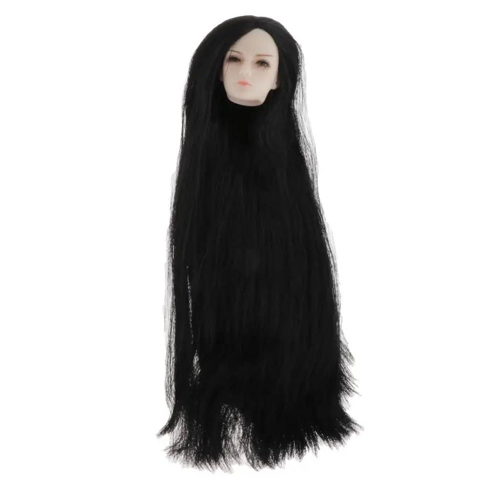 

1/ Sculpt W/ Black Straight Hair For Male Doll DIY Replacement Parts