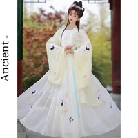 chinese traditional hanfu heavy work embroidery modern style stage dance cosplay fairy girl sweet fresh fusion hanbok