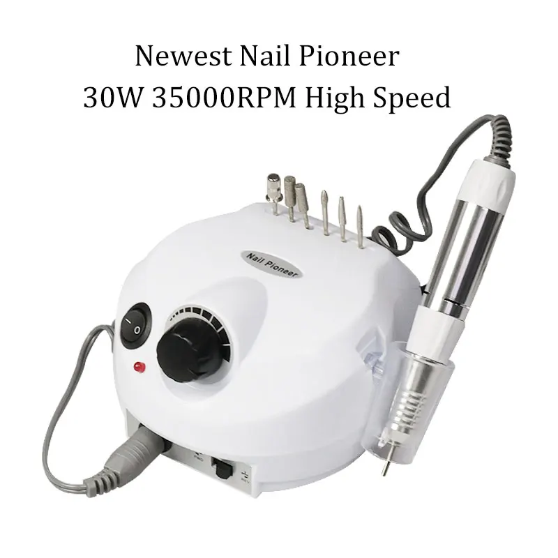 

30W Nail Drill Machine For Manicure 35000RPM High Speed Adjustable Speed Low Noise With Drill Bits Salon Use Nail Art Equipment