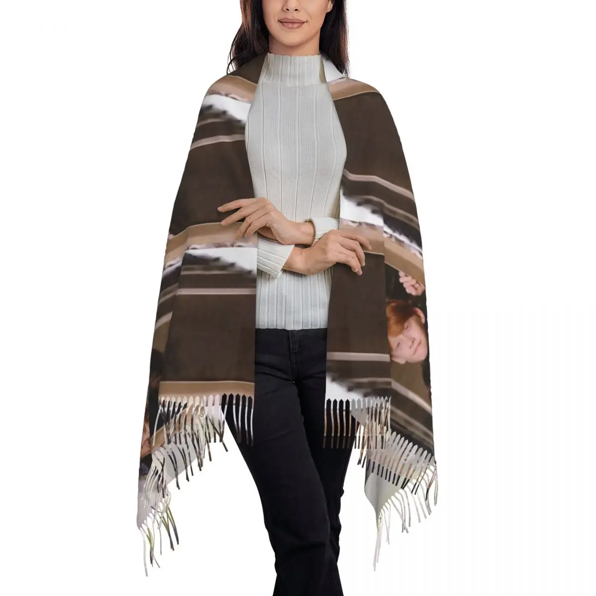 Шарф из фильма H-HARRY P-POTTER теплые мягкие шали Wrpas с длинной кисточкой женские