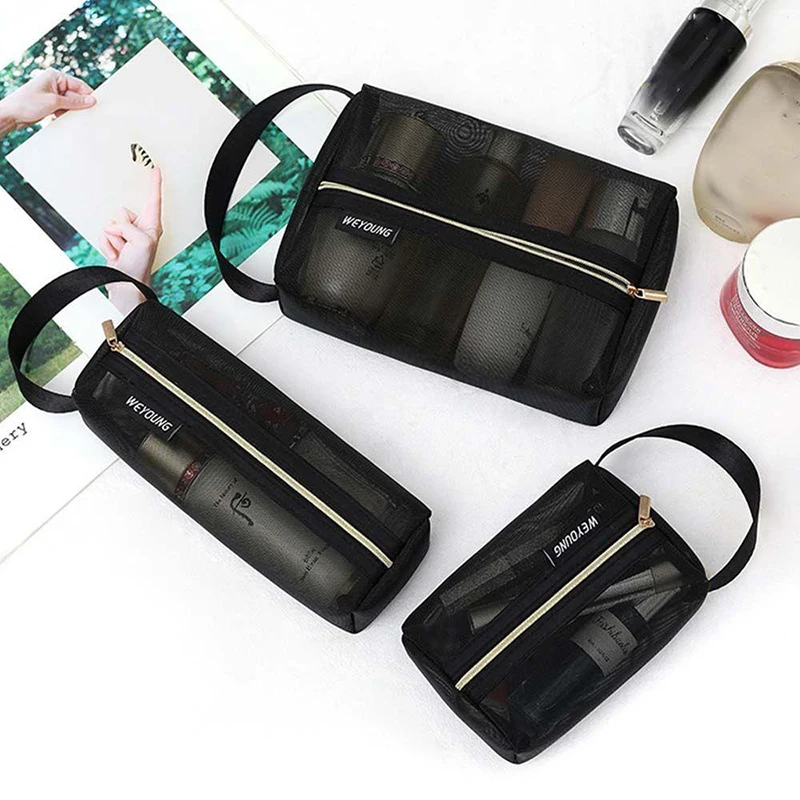 

Transparent Mesh Storage Bag Zero Wallet Net Red Lipstick Cosmetics Multiple Specifications Nylon Makeup Organizers Box Supplies