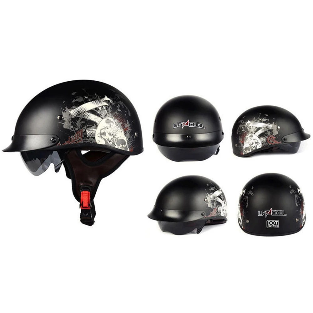 Мотоциклетный шлем в стиле ретро для мужчин и женщин