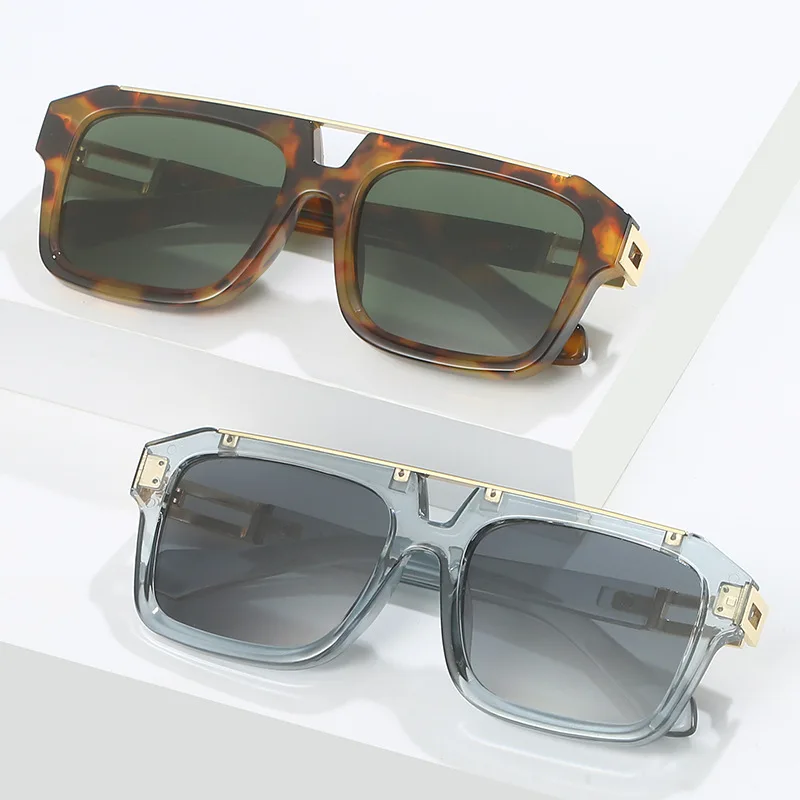 

Солнцезащитные очки YOOSKE в стиле ретро с двойным лучом для мужчин и женщин, трендовые металлические солнцезащитные очки, мужские классические стильные очки для вождения и путешествий с защитой UV400