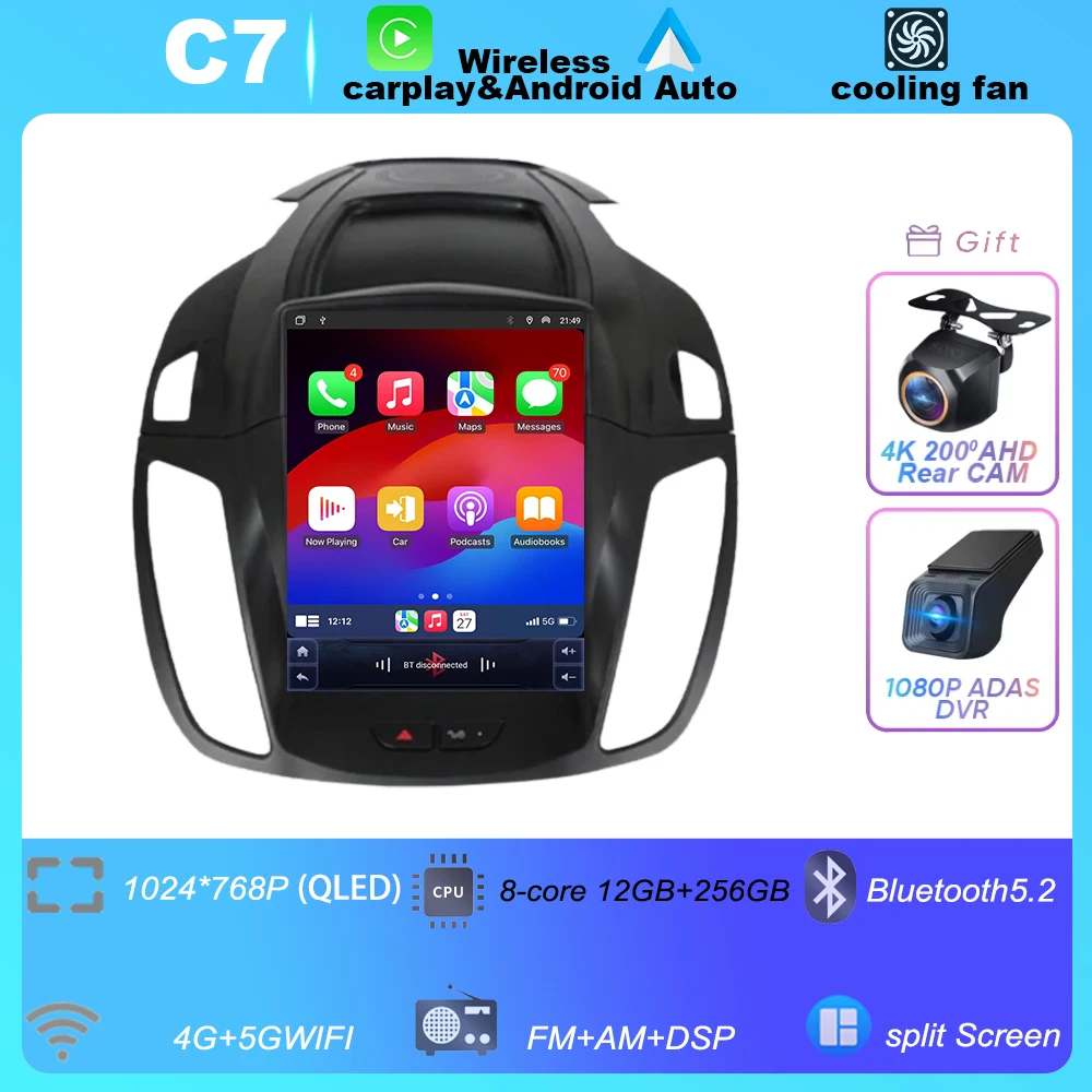 

Android 15 для 9.7 Ford Kuga 2 Escape 3 2012-2019, авторадио, автомобильное радио, мультимедиа, 8-ядерный IPS, светодиодная навигация, GPS, 5G, Wi-Fi