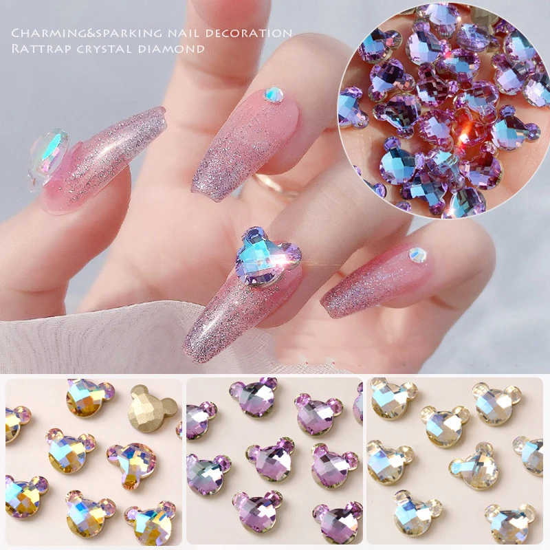 

10 шт./пакет новые эльфийские крысы AB/Красочные горячая фиксация искусственные кристаллы для ногтей алмазные драгоценные камни 3D Блеск Дизайн ногтей роскошные украшения & * &