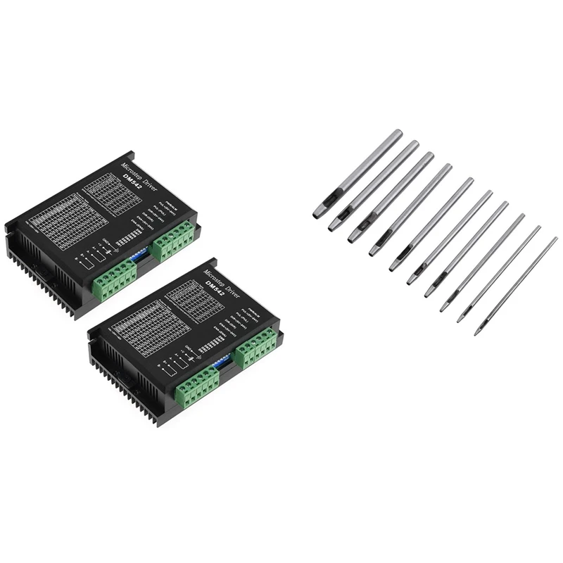 

10 Pcs Leather Hole Punch Cutter Hollow Punch Set 0.5-5Mm & 2Pcs DM542 Stepper Motor Controller