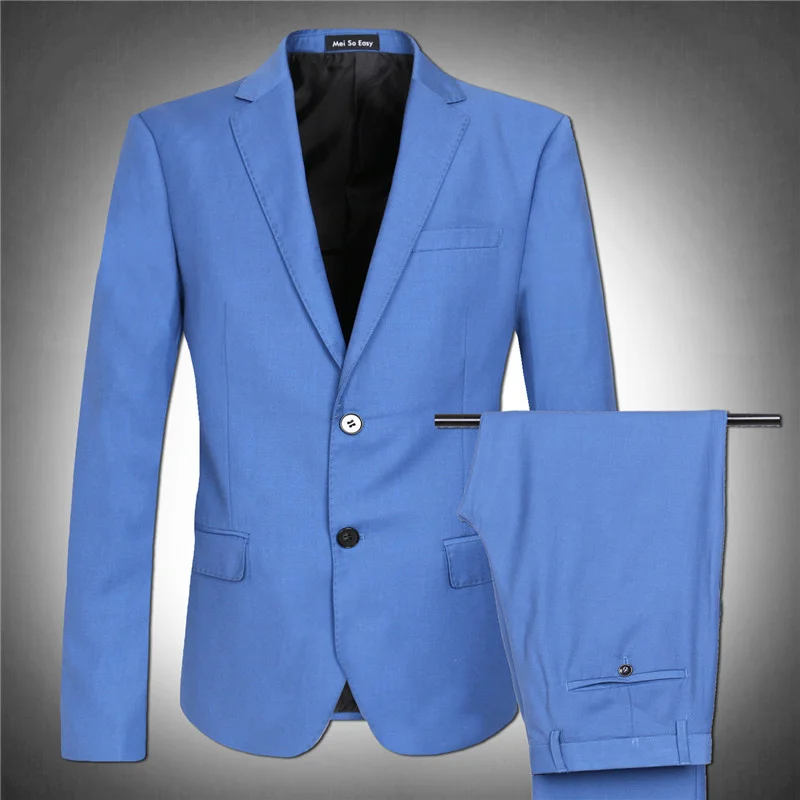 

light blue blazer men's suit jacket set high quality extra large very large big man autumn plus size M- 4XL 5XL 6XL 7XL 8XL
