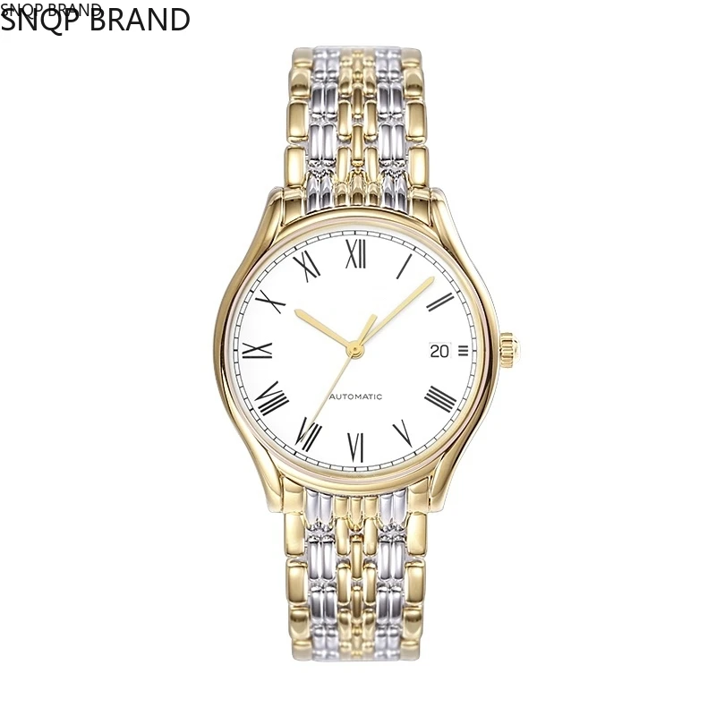 

automatic mechanical mens watch Gold White