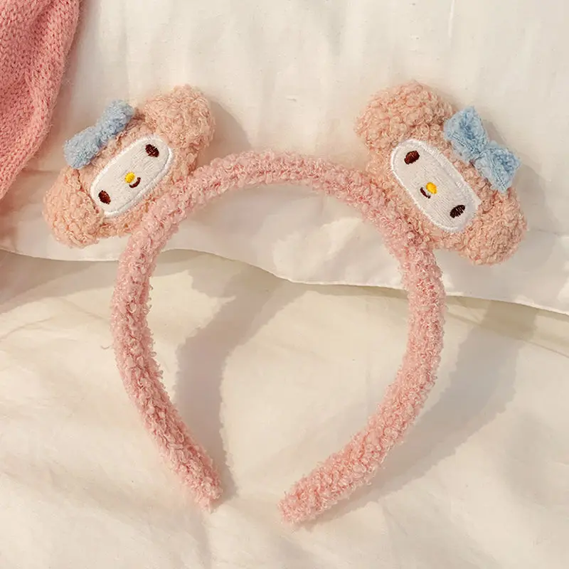 Sanrio Face Wash Cute Headband Anime Cartoon Broken Hair Artifact Cinnamoroll Kawaii Plush with Hair Accessories Gift Wholesale