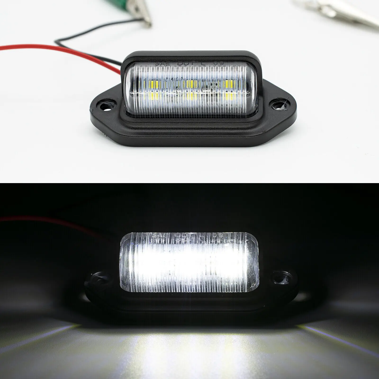 

4PCS 12V 6 LED License Plate Lights For Car Truck RV Trailer Van Universal License Taillight Waterproof Rear Lamp