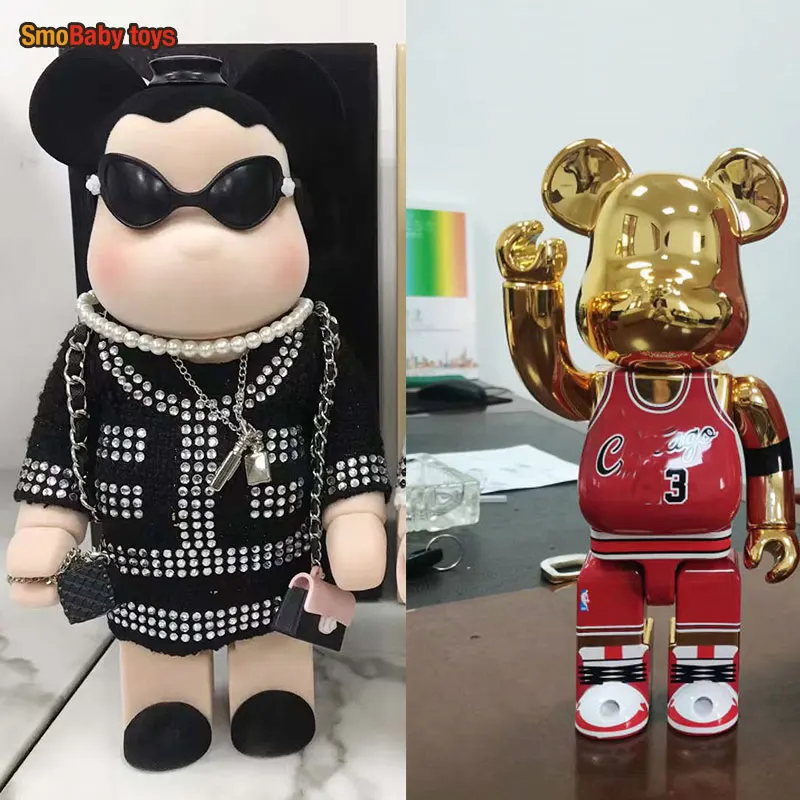 

28 см Bearbrick 400% 1000 Высокое качество № 23 баскетбольный киберпанк Kawaii яркое лицо блочный медведь передвижной модный Декор для комнаты подарок