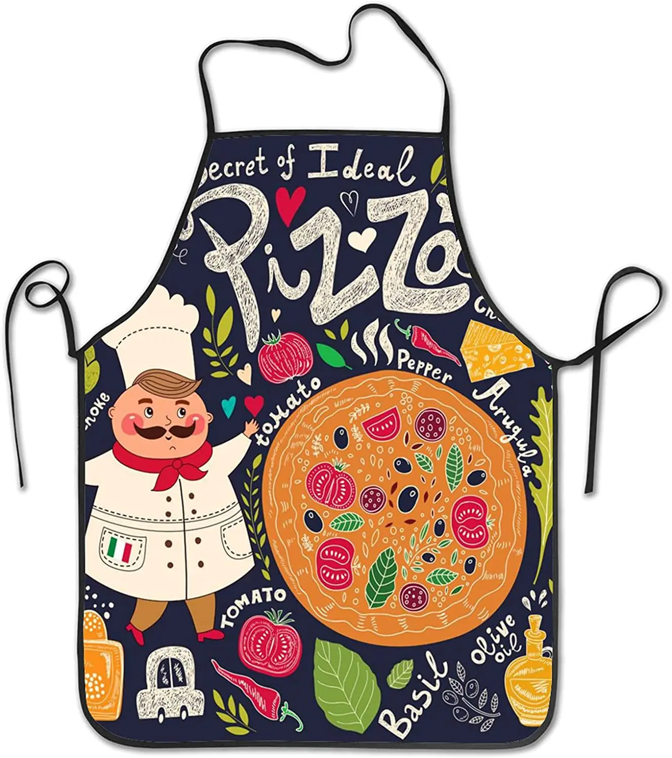 

Cartoon Pizza Vegetables Kitchen Apron