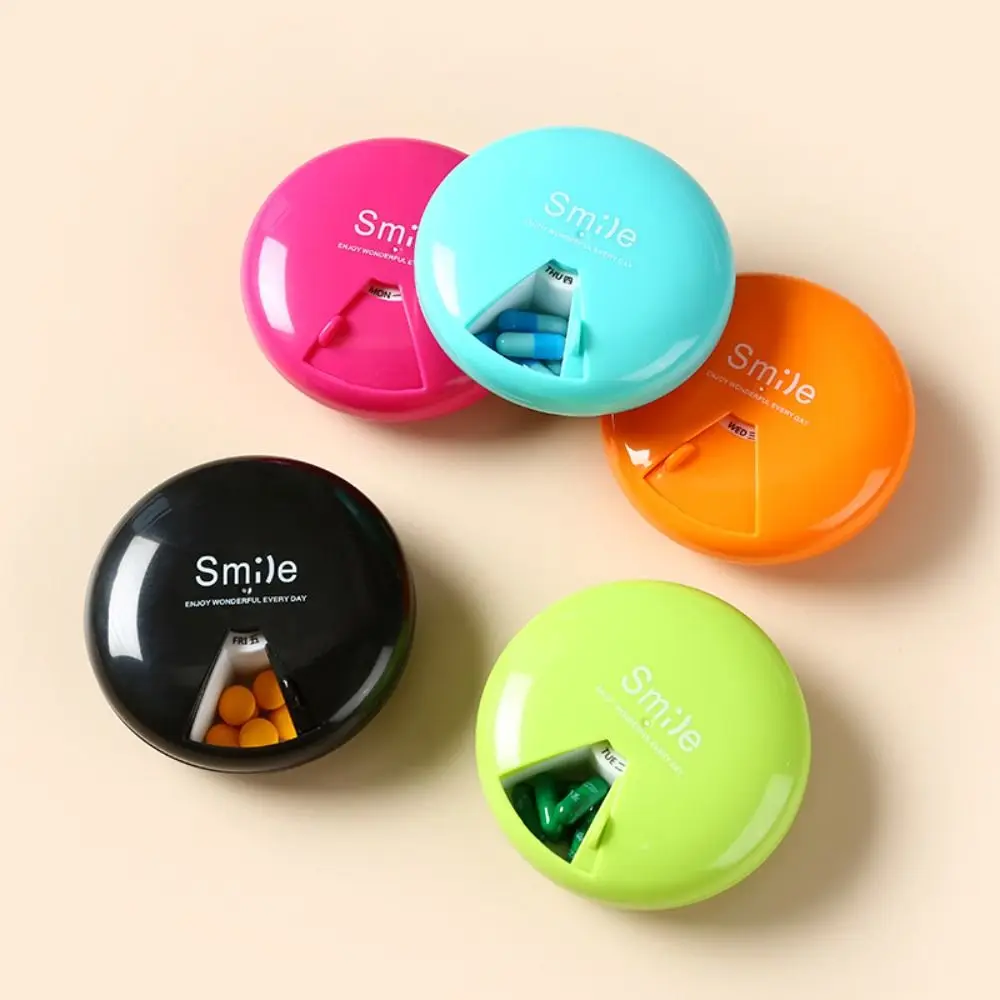 

5 Colors Rotating Pill Box Storage Box Protable Pill Box for Pill