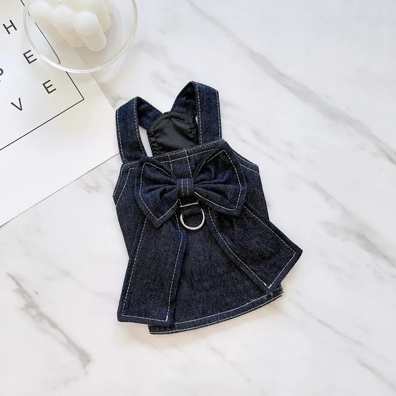 

Dog Denim Dress Jeans Skirt Spring Summer Pet Clothes Cat Puppy Doggy Clothing T-shirt Vest Outdoor Dog Leas Leash Harness Coat