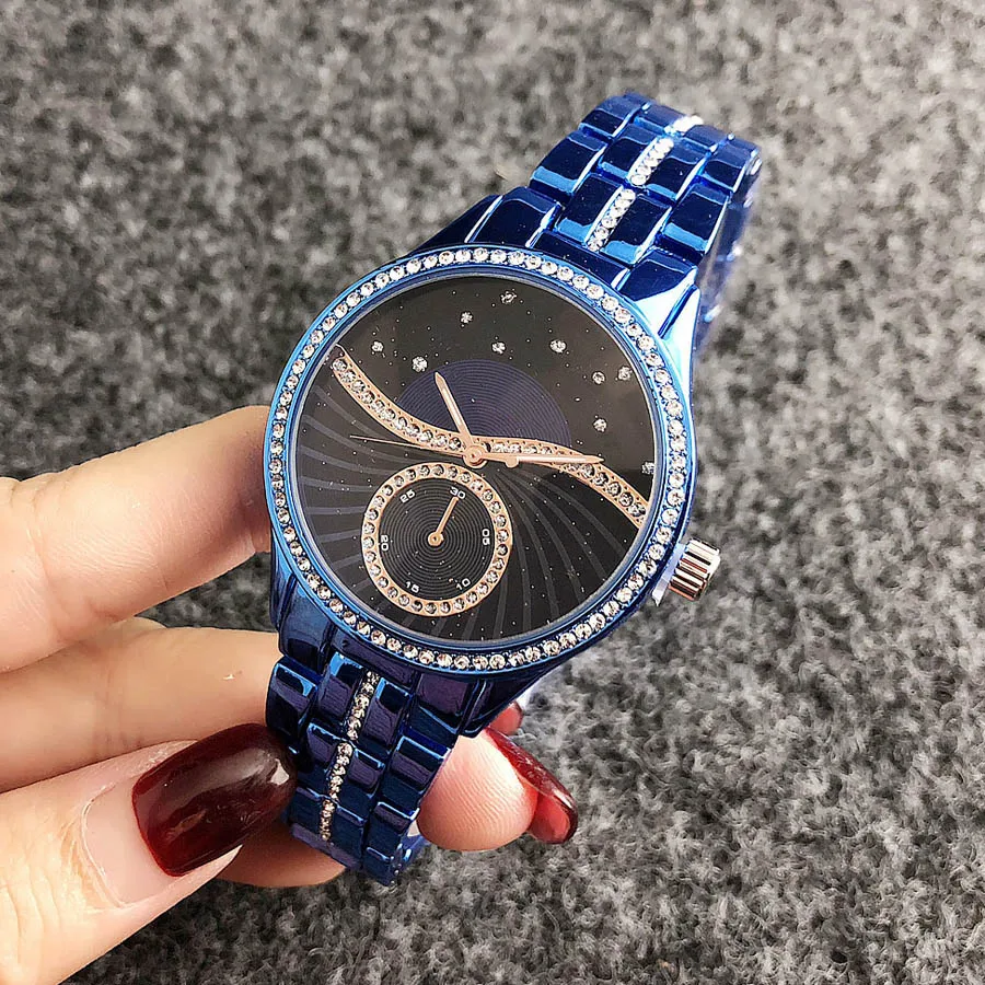 Brand Wrist Watches Women Girl Ladies Crystal Style Quartz Casual Steel Metal Band Clock m74
