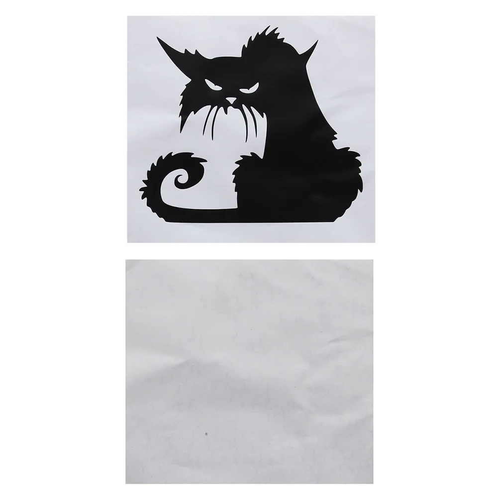 Окно из ПВХ для гостиной Хэллоуина Модный узор в виде черной кошки домашний декор